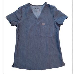 FIGS Caterina One Pocket Gray Scrub Top Size XS